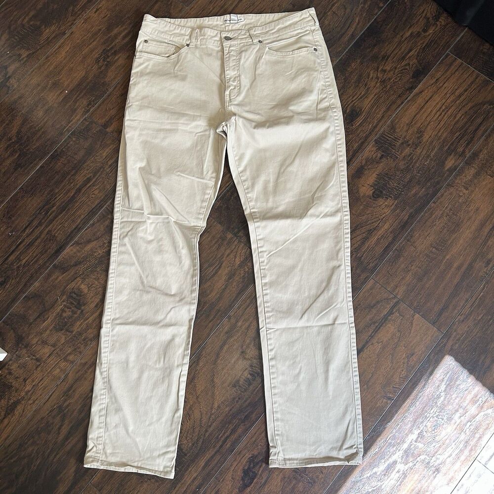 Peter Millar Pants Men 35 Khaki Signature Sateen 5 Pocket Chino Trouser Golf